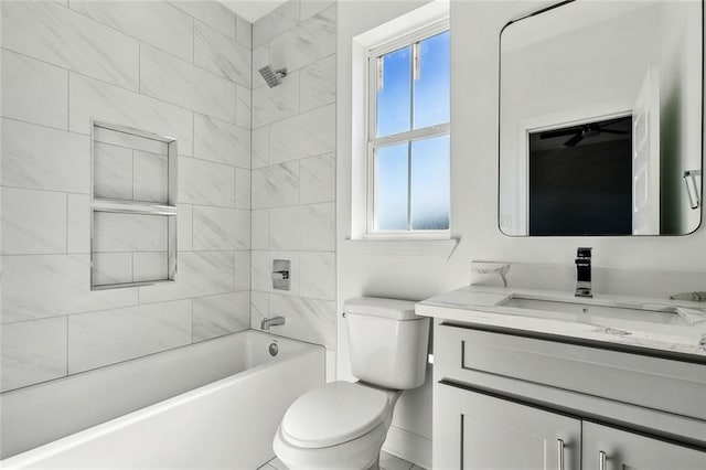 3501-03 Hamburg St, New Orleans, LA 70122 - full bath with toilet, vanity, and shower / tub combination