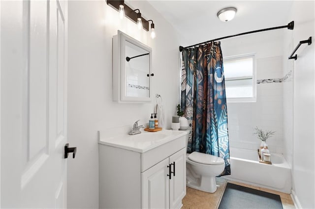 7800 Allison Rd, New Orleans, LA 70126 - bathroom featuring toilet, vanity, and shower / bath combination with curtain