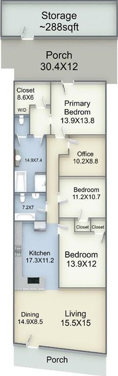 415 Vallette St, New Orleans, LA 70114 - view of layout