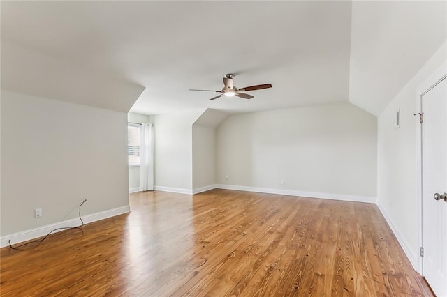 501 Gordon Ave, Harahan, LA 70123 - bonus room with a ceiling fan, vaulted ceiling, light wood-type flooring, and baseboards