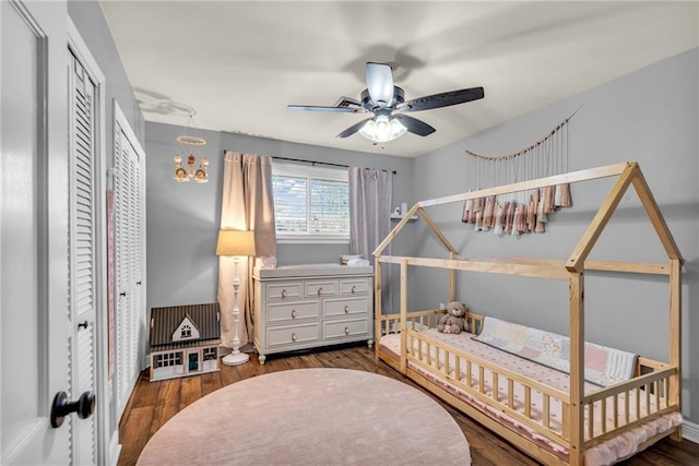 621 Gordon Ave, Harahan, LA 70123 - bedroom with wood finished floors and ceiling fan