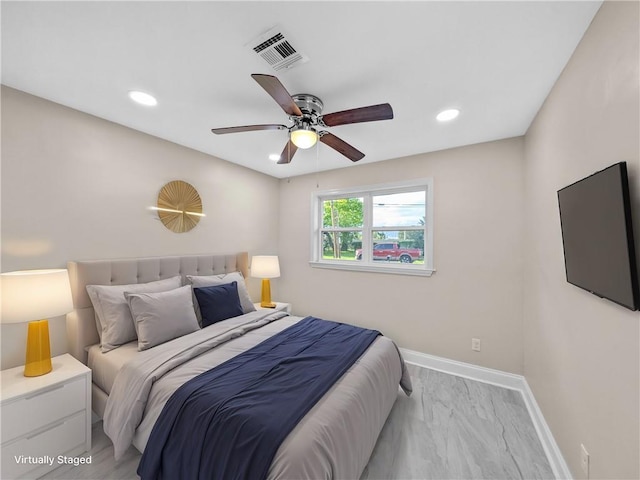 709 29th St, Kenner, LA 70062 - bedroom featuring recessed lighting, visible vents, baseboards, and ceiling fan