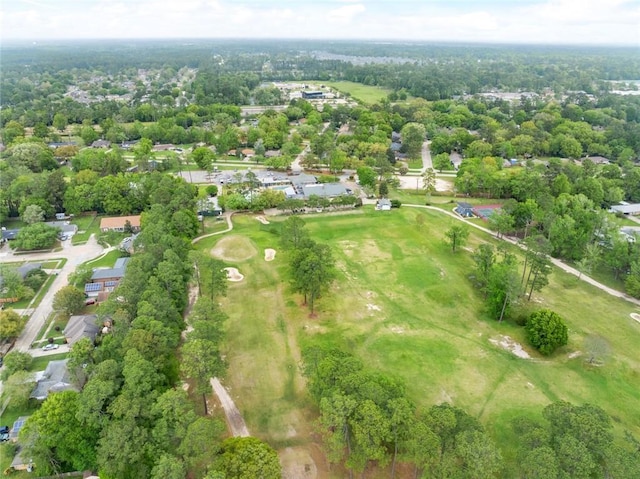 aerial view with view of golf course and a residential view