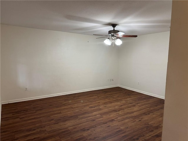 3403 W Loyola Dr, Kenner, LA 70065 - empty room with ceiling fan, dark wood-style floors, and baseboards