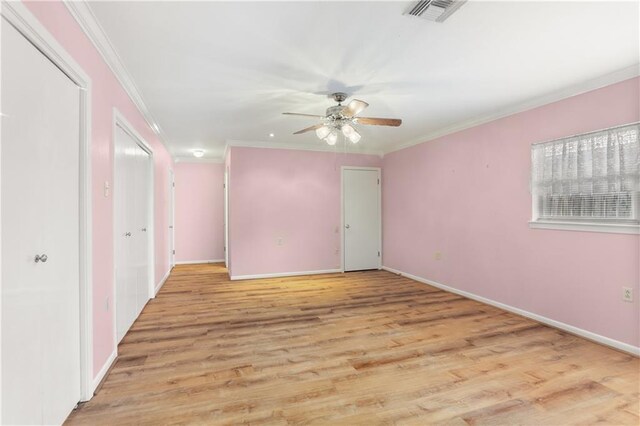3952 Augusta St, Metairie, LA 70001 - spare room with visible vents, a ceiling fan, baseboards, and ornamental molding