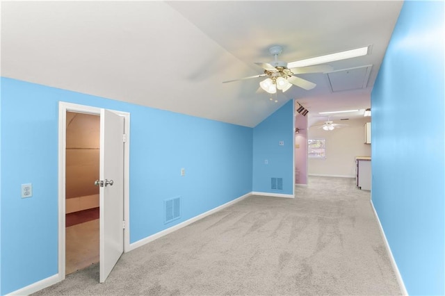 3952 Augusta St, Metairie, LA 70001 - additional living space featuring carpet, a ceiling fan, attic access, and visible vents