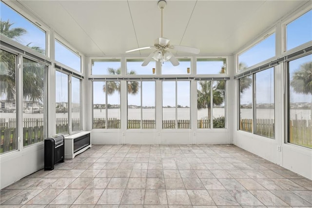 1091 Marina Dr, Slidell, LA 70458 - unfurnished sunroom with ceiling fan