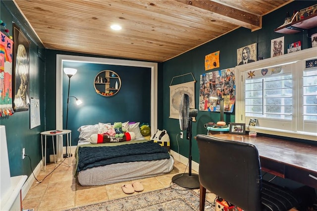 2227 Wirth Pl, New Orleans, LA 70115 - bedroom with baseboards and wooden ceiling