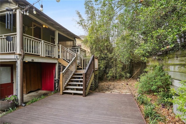 2227 Wirth Pl, New Orleans, LA 70115 - wooden deck with stairway