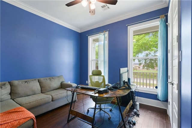 85 W Claiborne Sq, Chalmette, LA 70043 - office space featuring a healthy amount of sunlight, a ceiling fan, and visible vents