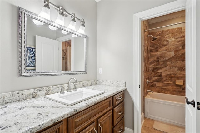809 S Corniche Du Lac, Covington, LA 70433 - full bathroom featuring vanity and shower / bathtub combination with curtain