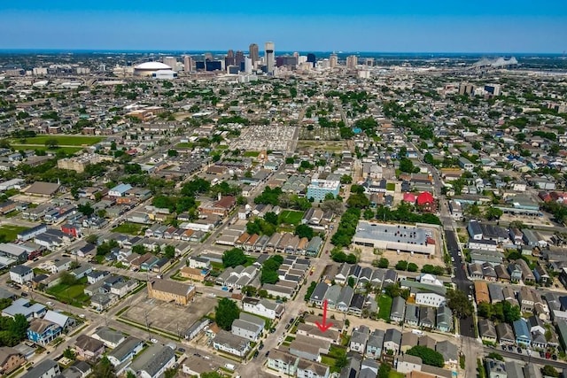 drone / aerial view featuring a city view