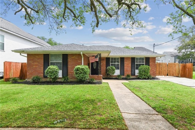 5387 Chamberlain Dr, New Orleans, LA 70122 - view of front of home featuring a front yard, fence, and brick siding