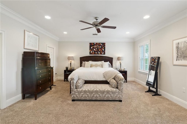 59 Spanish Fort Blvd, New Orleans, LA 70124 - bedroom featuring recessed lighting, light colored carpet, and ornamental molding