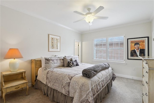 59 Spanish Fort Blvd, New Orleans, LA 70124 - bedroom with a ceiling fan, light colored carpet, baseboards, and ornamental molding