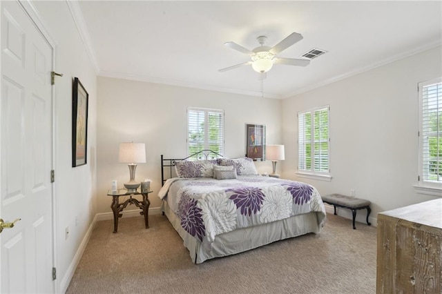 59 Spanish Fort Blvd, New Orleans, LA 70124 - bedroom featuring ornamental molding, multiple windows, and light colored carpet