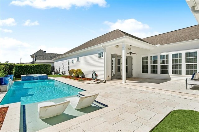 892 Chretien Point Ave, Covington, LA 70433 - view of pool with a patio, ceiling fan, and a pool with connected hot tub