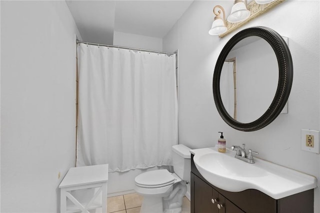 58 Fontainebleau Dr, New Orleans, LA 70125 - bathroom with toilet, shower / bath combo with shower curtain, tile patterned flooring, and vanity