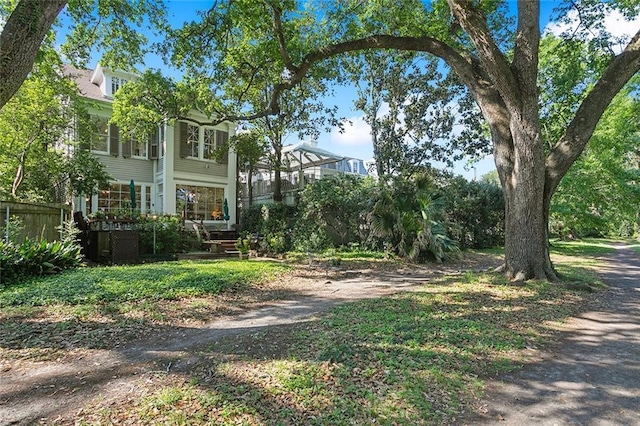 view of yard featuring fence