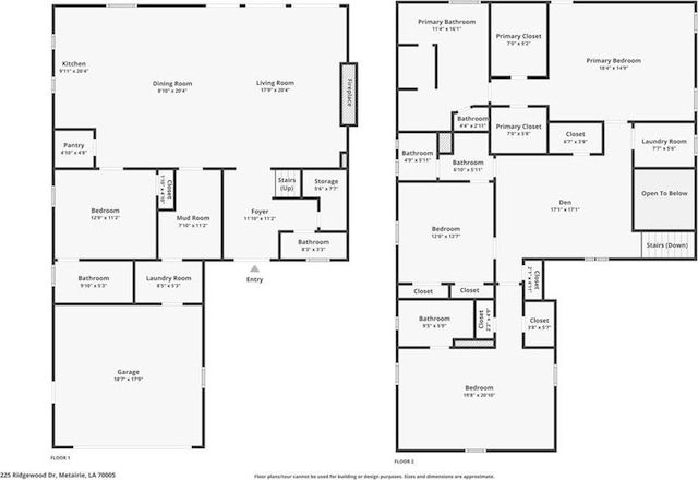 225 Ridgewood Dr, Metairie, LA 70005 - view of floor plan / room layout