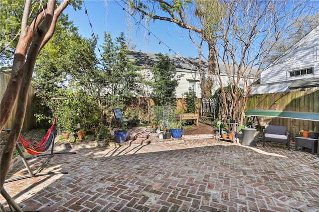 view of patio / terrace featuring a fenced backyard