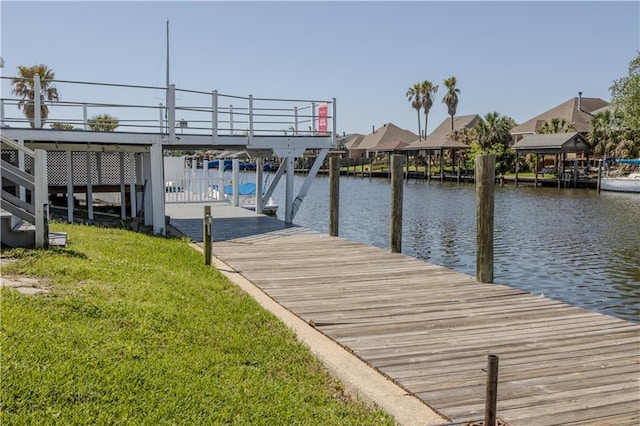 272 Marina Dr, Slidell, LA 70458 - dock area featuring a water view and a yard