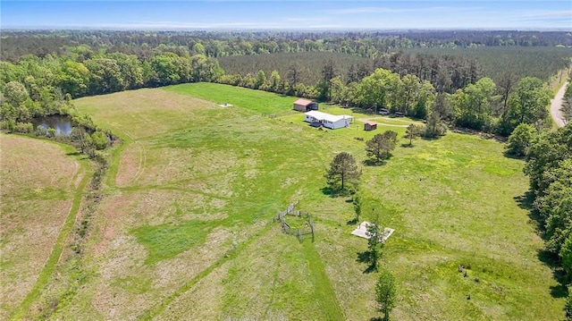 1510 Pumping Station Rd, Greensburg, LA 70441 - birds eye view of property featuring a wooded view and a rural view