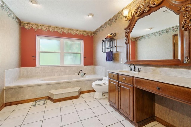 313 Sarah Victoria Dr, Belle Chasse, LA 70037 - full bath with visible vents, a bath, toilet, vanity, and tile patterned flooring