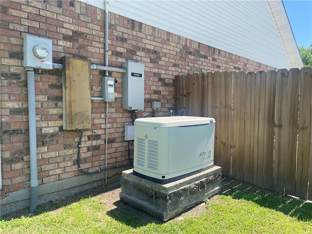 313 Sarah Victoria Dr, Belle Chasse, LA 70037 - exterior details with a power unit, electric meter, fence, and brick siding