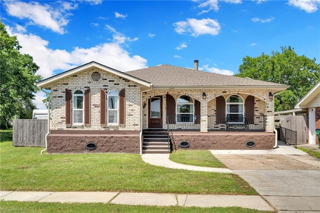 5245 Sanford St, Metairie, LA 70006 - view of front of property featuring covered porch, brick siding, and roof with shingles