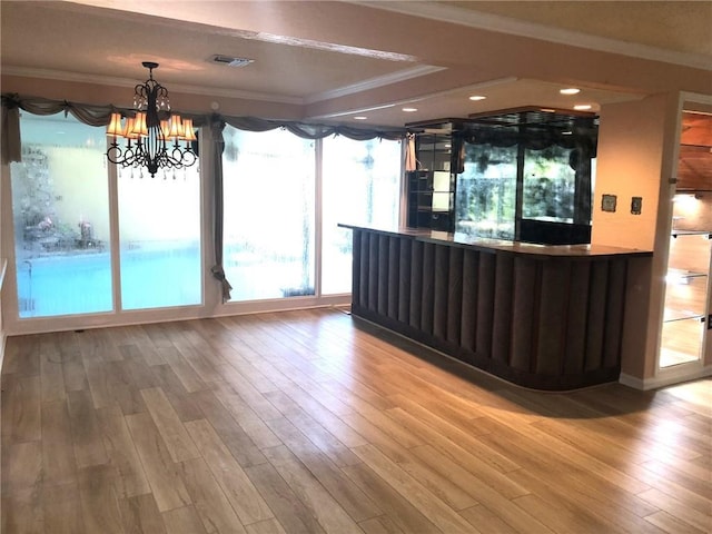 711 Roseland Pkwy, Harahan, LA 70123 - reception area featuring ornamental molding, a chandelier, and recessed lighting