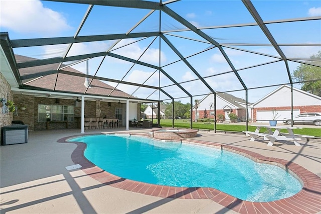 155 Maud Olive Dr, Belle Chasse, LA 70037 - view of pool featuring a patio area and a lanai