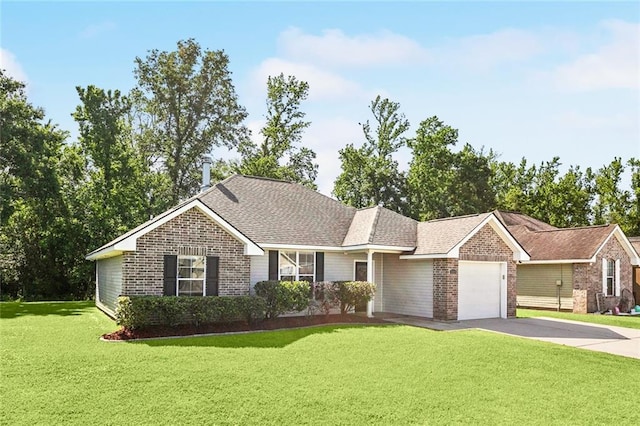 309 Allie Ln, Luling, LA 70070 - single story home featuring brick siding, driveway, an attached garage, and a front lawn