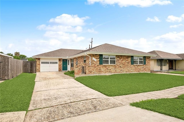 6505 Carmen St, Metairie, LA 70003 - single story home with driveway, a garage, a front lawn, and brick siding