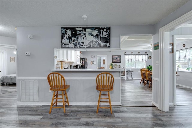 232 Chateau Dr, Slidell, LA 70460 - bar with a textured ceiling, healthy amount of natural light, and wood finished floors