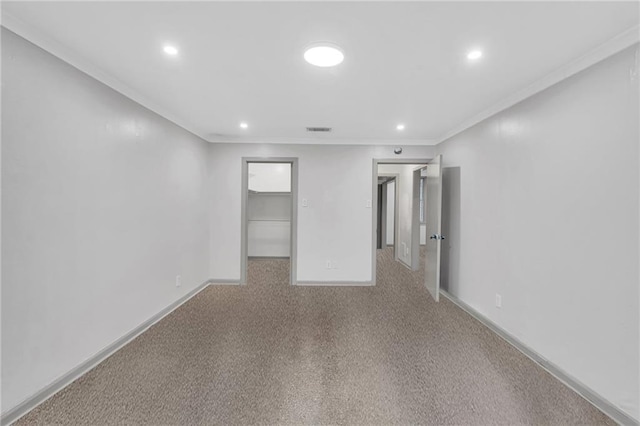 818 Bourbon St Unit 1C, New Orleans, LA 70116 - empty room with baseboards, recessed lighting, and crown molding