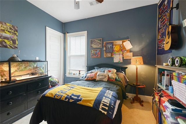 6038 Orleans Ave, New Orleans, LA 70124 - carpeted bedroom featuring visible vents and a ceiling fan