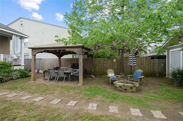 6038 Orleans Ave, New Orleans, LA 70124 - view of yard featuring a gazebo and fence
