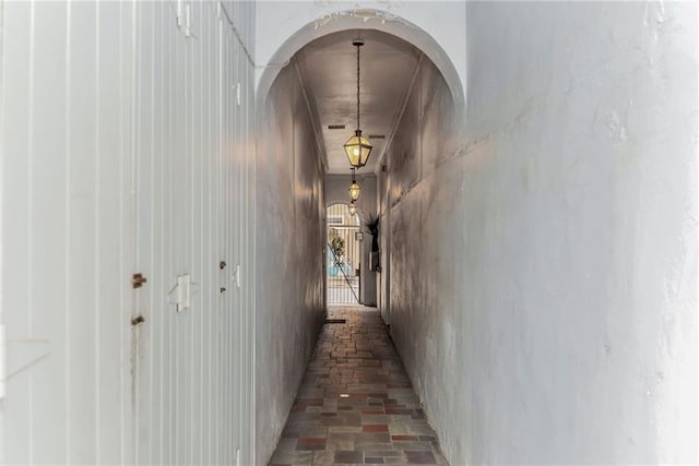 hall with arched walkways