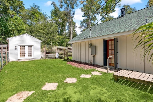 72315 Kustenmacher Rd, Abita Springs, LA 70420 - view of yard with french doors and an outdoor structure