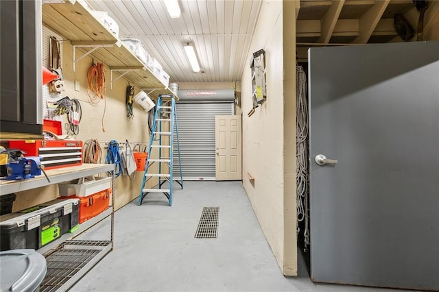 view of storage area