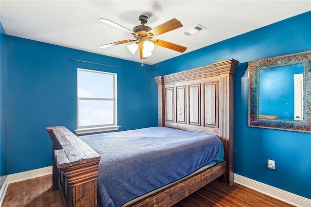 40339 Chandler Dr, Ponchatoula, LA 70454 - bedroom featuring wood finished floors, ceiling fan, baseboards, and visible vents