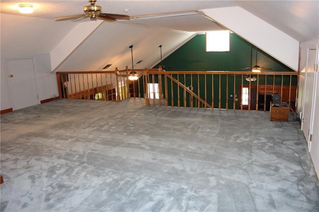 20203 Weinberger Rd, Ponchatoula, LA 70454 - bonus room with a ceiling fan, carpet, and vaulted ceiling