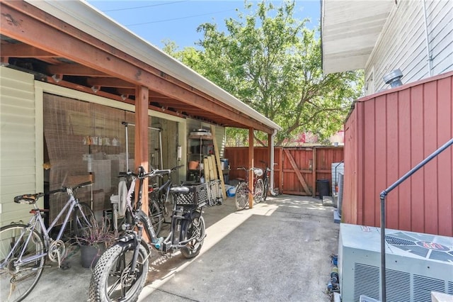 view of patio / terrace featuring fence