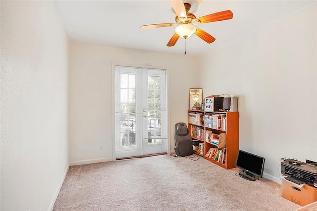 4018 Pitt St, New Orleans, LA 70115 - interior space featuring carpet, baseboards, and ceiling fan
