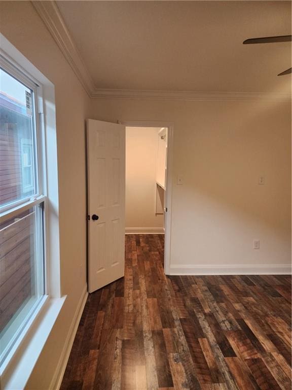2417 Eagle St, New Orleans, LA 70118 - spare room featuring baseboards, ornamental molding, and wood finished floors