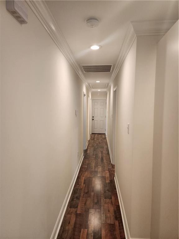 2417 Eagle St, New Orleans, LA 70118 - hall featuring visible vents, recessed lighting, attic access, baseboards, and dark wood-style floors
