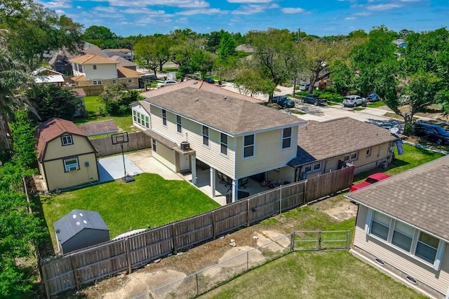 bird's eye view with a residential view