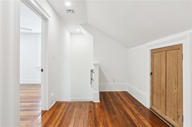 2623 Dauphine St, New Orleans, LA 70117 - bonus room featuring hardwood / wood-style flooring, lofted ceiling, and recessed lighting