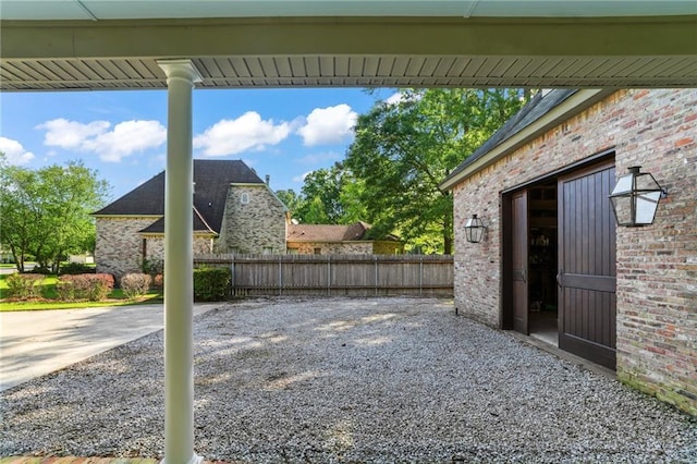 view of yard with fence